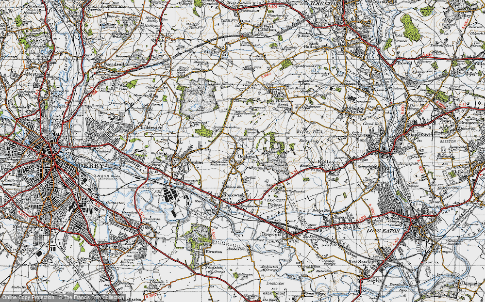 Old Map of Ockbrook, 1946 in 1946