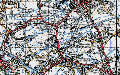 Old map of Ocker Hill in 1946