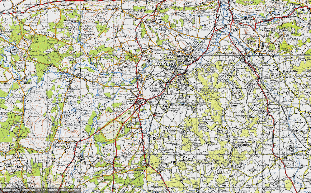 Old Map of Ockford Ridge, 1940 in 1940