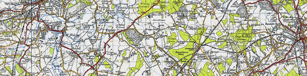 Old map of Ockham in 1940