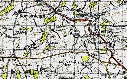 Old map of Odam Barton in 1946
