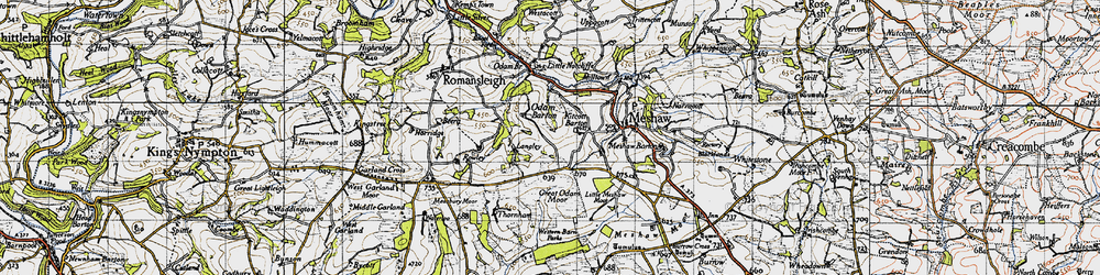 Old map of Odam Barton in 1946