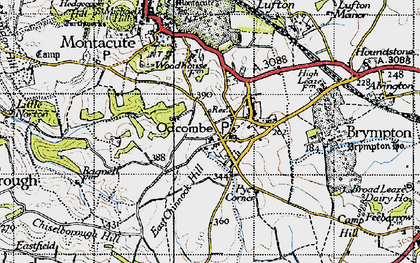 Old map of Odcombe in 1945