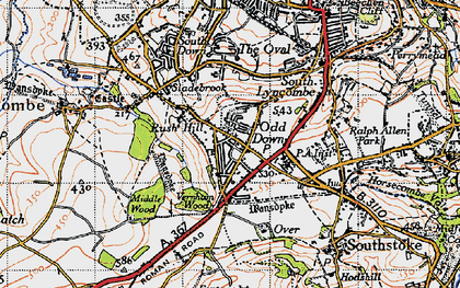 Old map of Odd Down in 1946