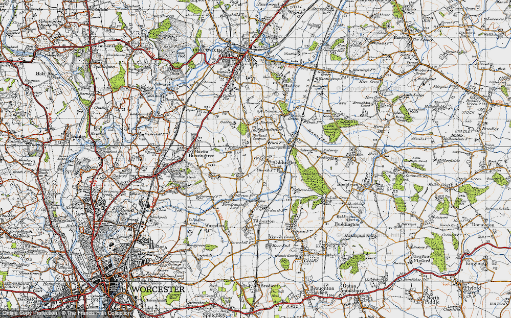Old Map of Oddingley, 1947 in 1947