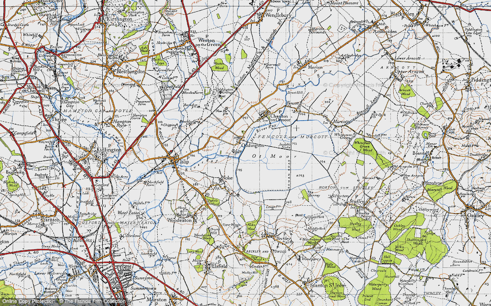 Old Map of Oddington, 1946 in 1946