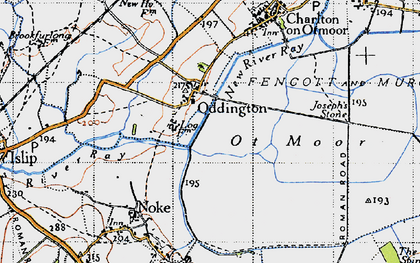 Old map of Oddington in 1946