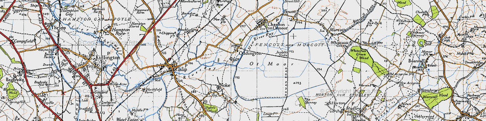 Old map of Oddington in 1946