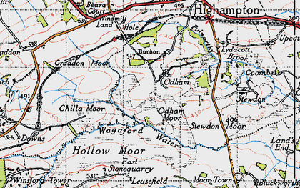 Old map of Odham in 1946