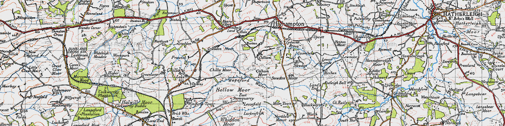 Old map of Odham in 1946
