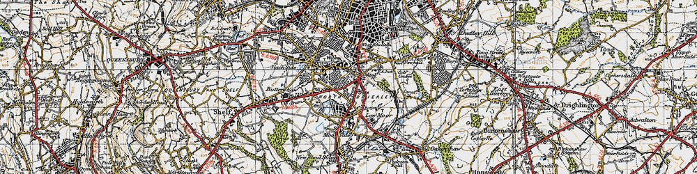 Old map of Odsal in 1947