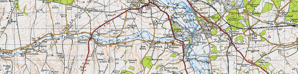 Old map of Odstock in 1940