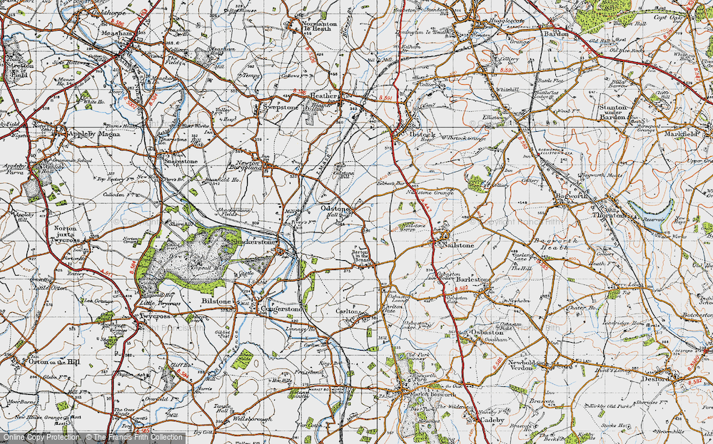 Old Map of Odstone, 1946 in 1946