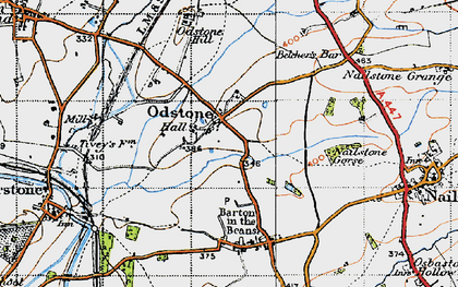 Old map of Odstone in 1946