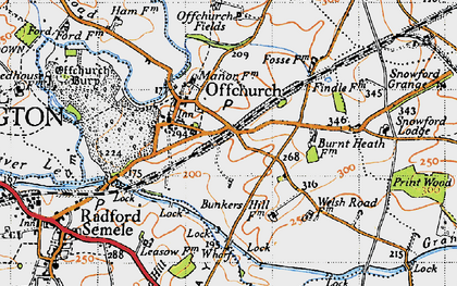 Old map of Offchurch in 1946