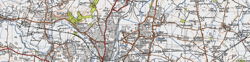 Old map of Offenham in 1946