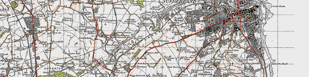 Old map of Offerton in 1947