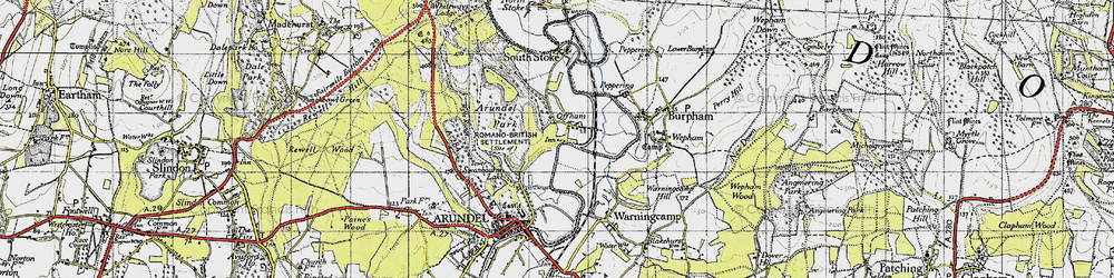 Old map of Offham in 1940