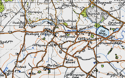 Old map of Offleyrock in 1946