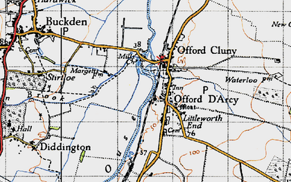 Old map of Offord D'Arcy in 1946