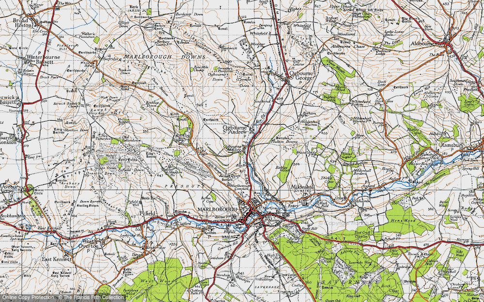 Old Map of Ogbourne Maizey, 1940 in 1940