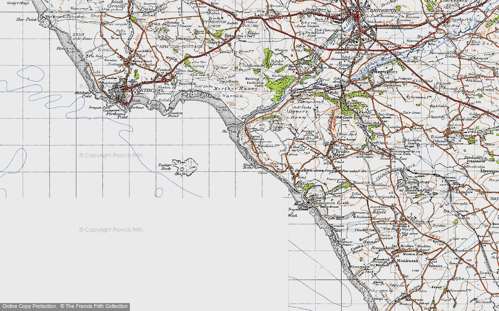 Old Map of Ogmore-by-Sea, 1947 in 1947