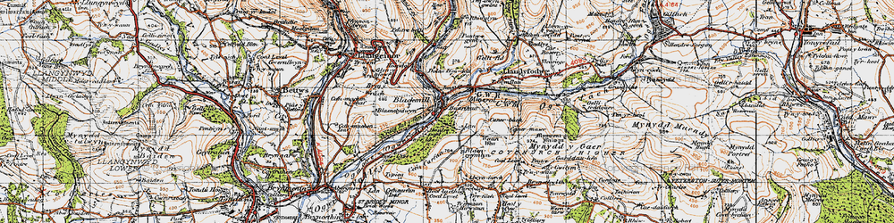 Old map of Ogmore Valley in 1947