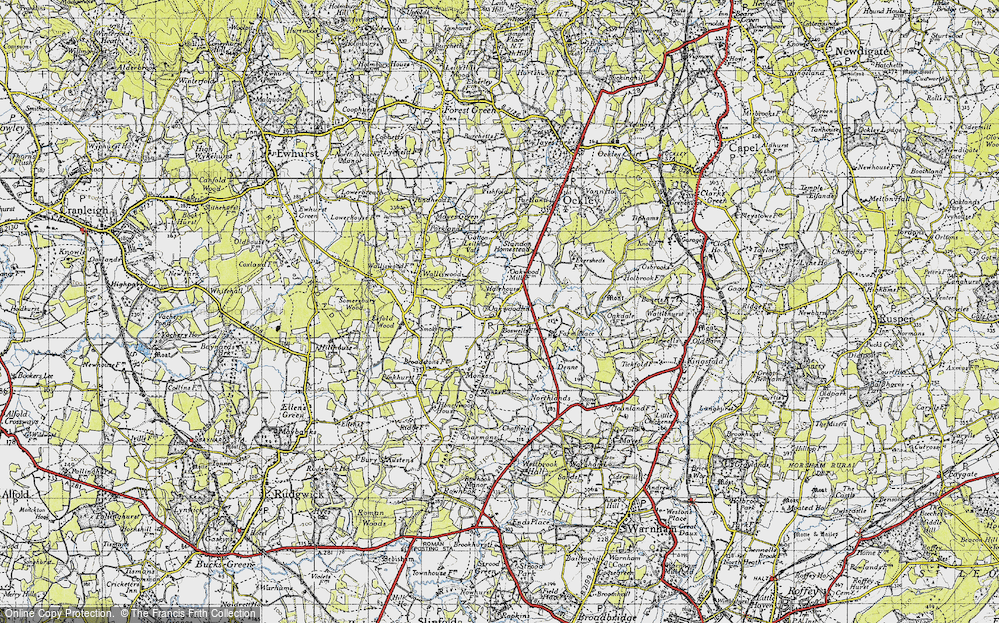 Old Map of Okewood Hill, 1940 in 1940
