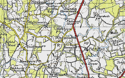 Old map of Oakwood Mill Fm in 1940
