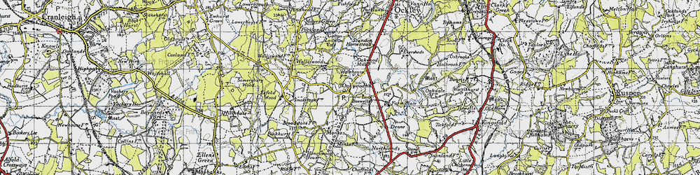 Old map of Oakwood Mill Fm in 1940