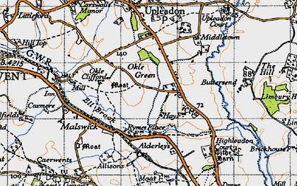 Old map of Alderleys, The in 1947
