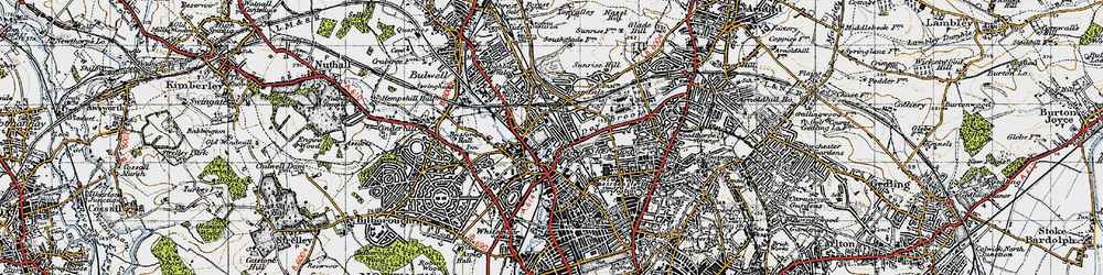 Old map of Old Basford in 1946