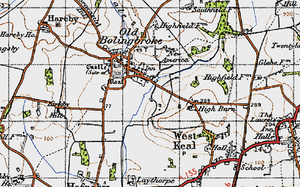 Old map of Old Bolingbroke in 1946