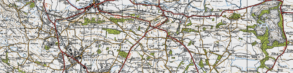 Old map of Bramhope Moor in 1947