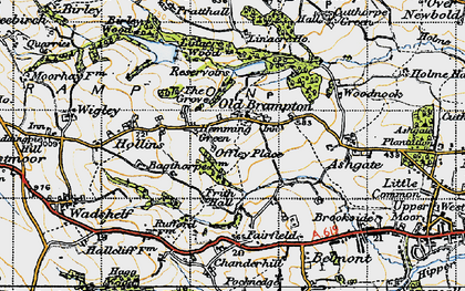 Old map of Linacre Wood in 1947