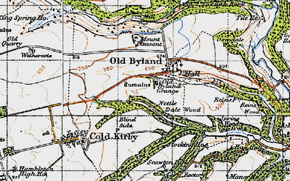 Old map of Blind Side in 1947