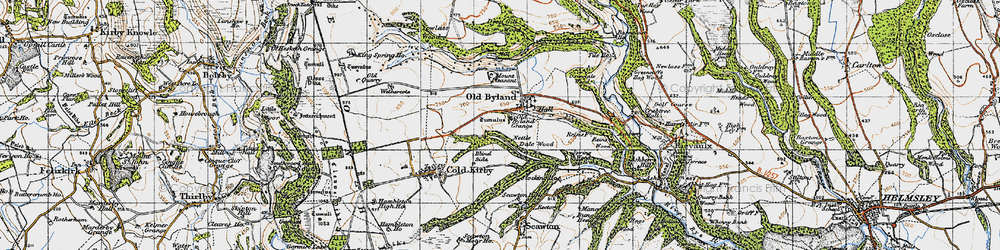 Old map of Blind Side in 1947