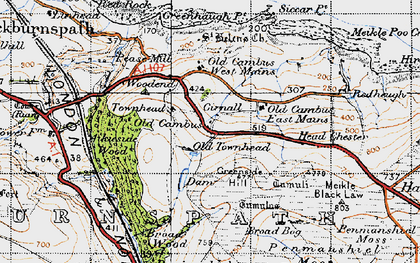 Old map of Woodend in 1947
