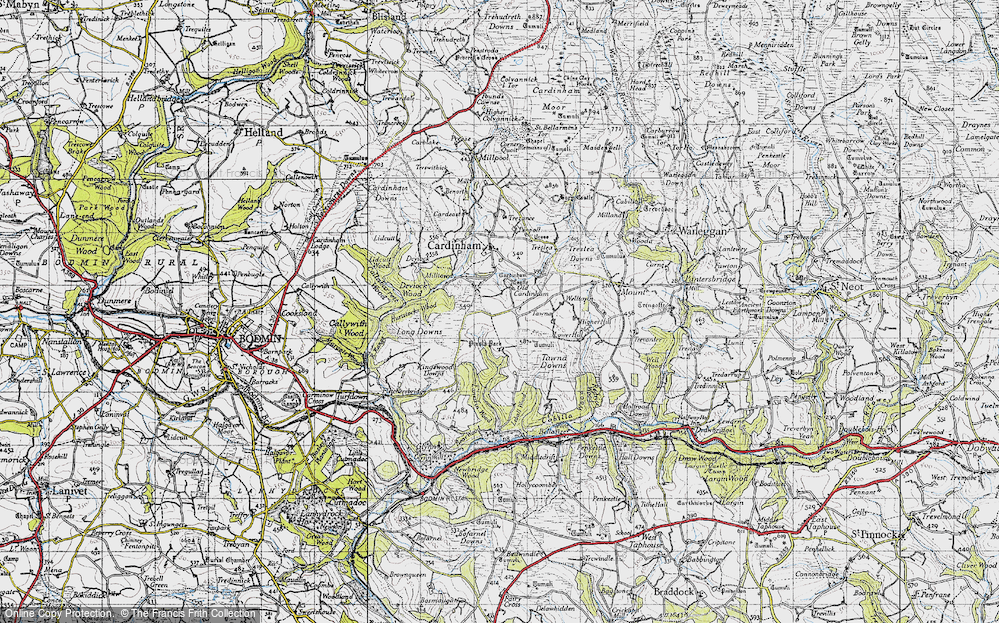 Old Map of Old Cardinham Castle, 1946 in 1946