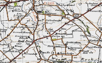 Old map of Old Carlisle in 1947