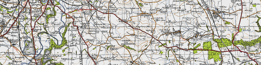Old map of Old Cassop in 1947