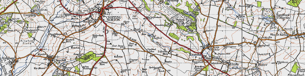 Old map of Old Chalford in 1946