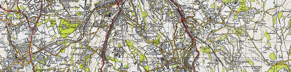 Old map of Old Coulsdon in 1946
