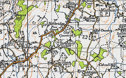 Old map of Coddington Cross in 1947