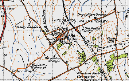 Old map of Old Dalby in 1946