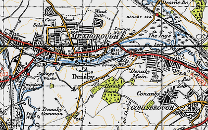 Old map of Old Denaby in 1947