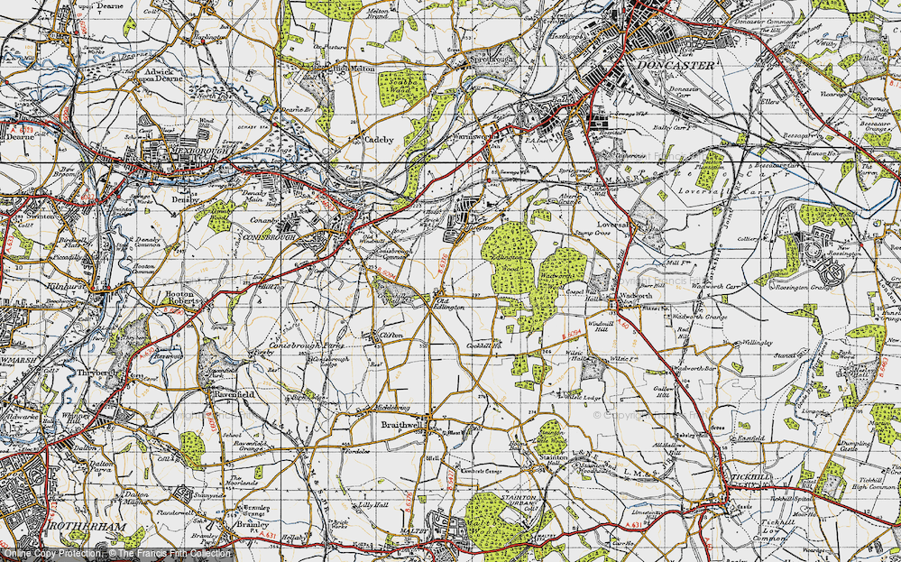 Old Map of Old Edlington, 1947 in 1947