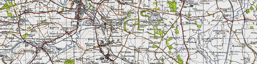 Old map of Old Eldon in 1947