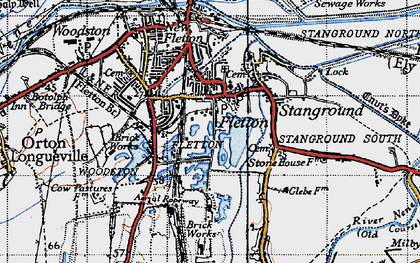 Old map of Old Fletton in 1946