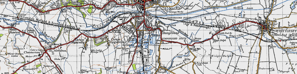 Old map of Old Fletton in 1946